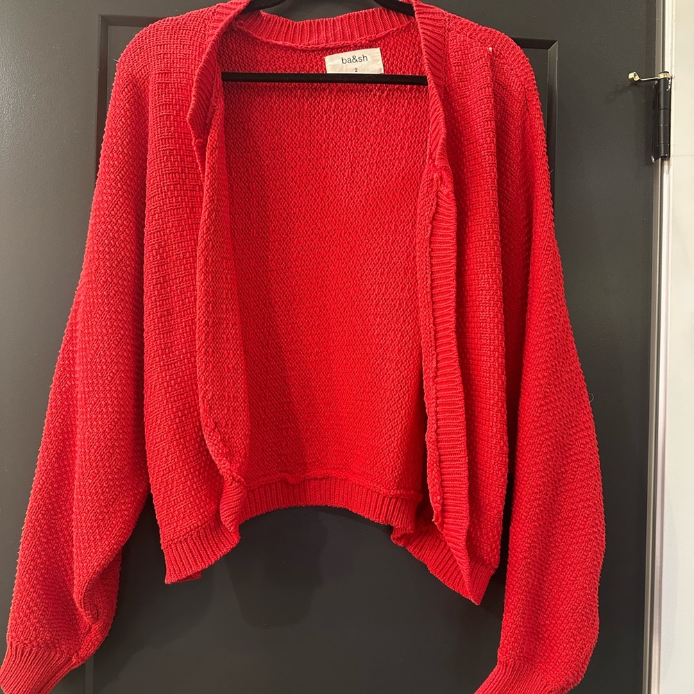 ba&sh knitted cable red sweater